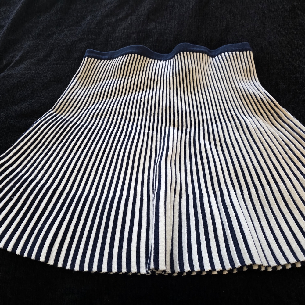 Striped Navy and White Peplum Tube Top